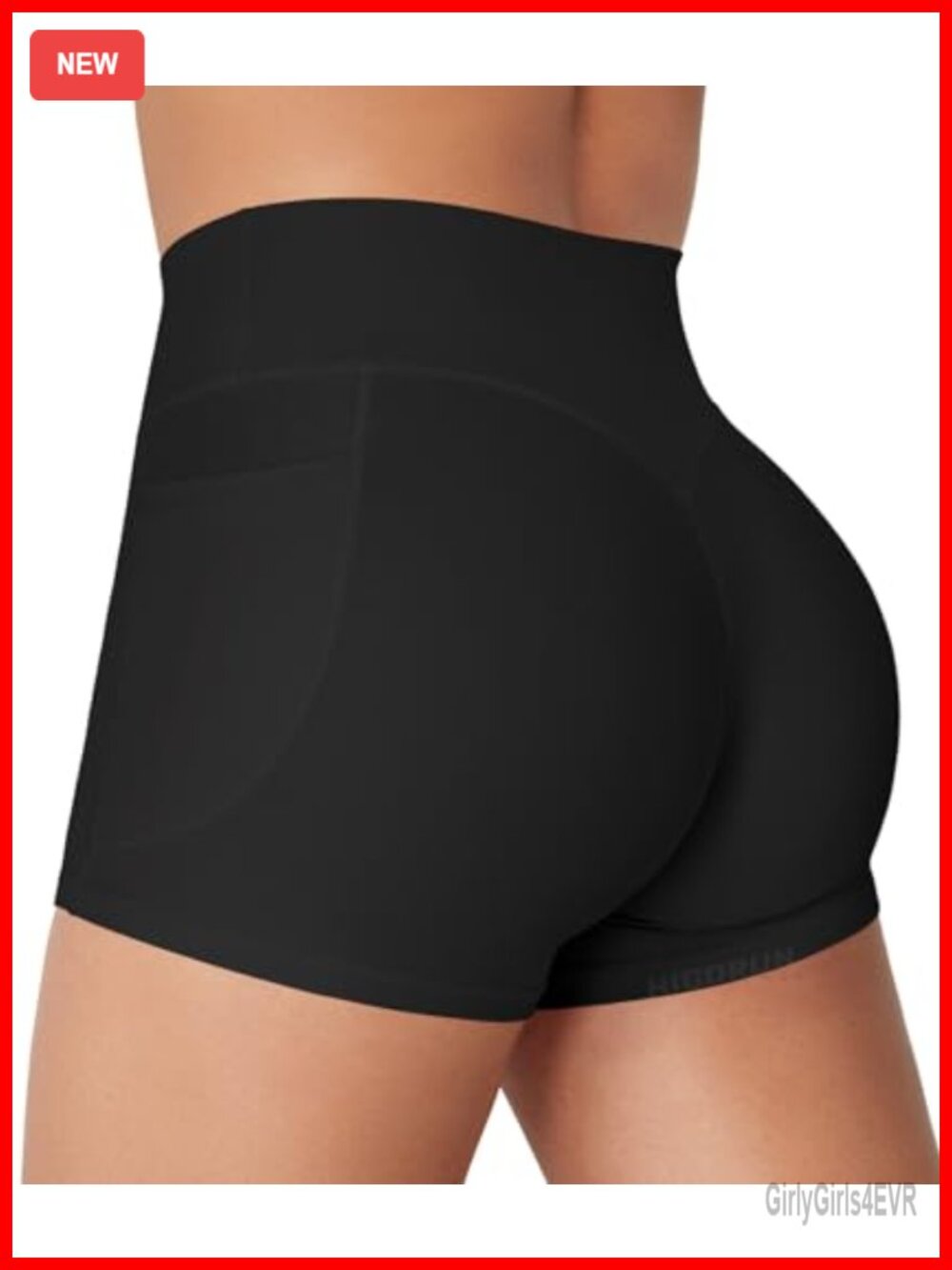 Mid Rise Biker Shorts with Pockets 3.6 Inseam Hidden Scrunch Gym Workout